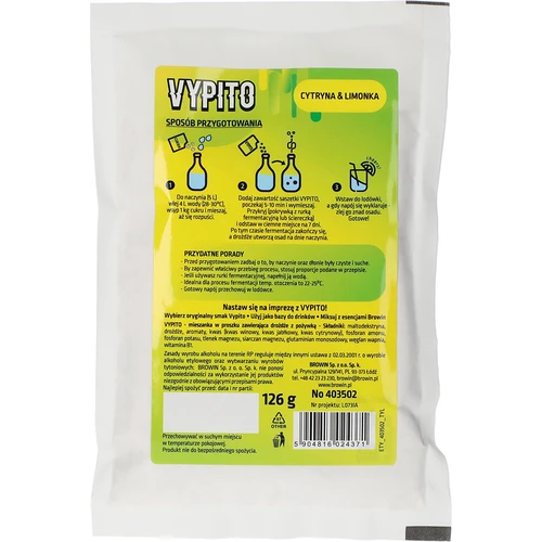 VYPITO 12%, pose til 18 drinks - Citron & lime, 126 g - 2
