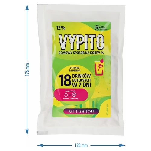 VYPITO 12%, pose til 18 drinks - Citron & lime, 126 g - 4