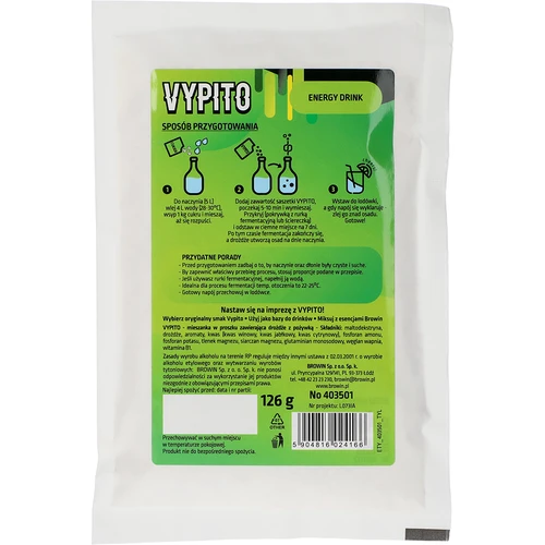 VYPITO 12%, pose til 18 drinks - energidrik, 126 g - 2