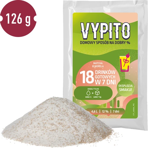 VYPITO 12 %, pose til 18 drinks - Matcha-abrikos, 126 g - 3