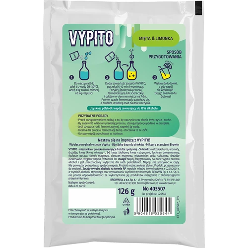 VYPITO 12 %, pose til 18 drinks – Mynte-Lime, 126 g - 2