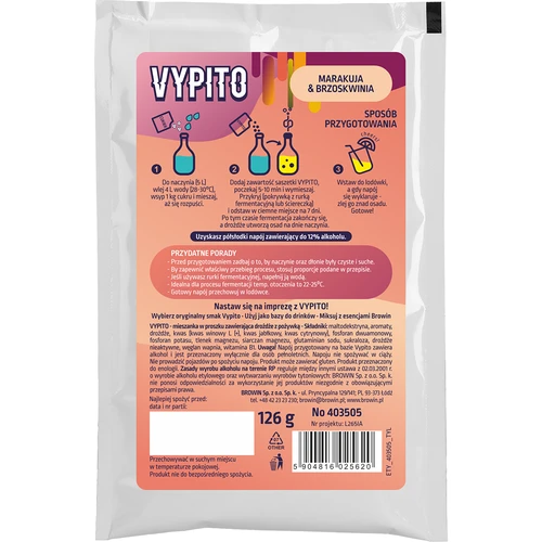 VYPITO 12 %, pose til 18 drinks – Passionsfrugt-Fersken, 126 g - 4