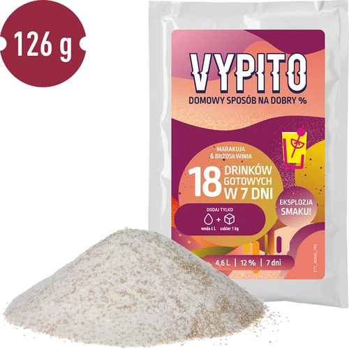 VYPITO 12 %, pose til 18 drinks – Passionsfrugt-Fersken, 126 g - 3