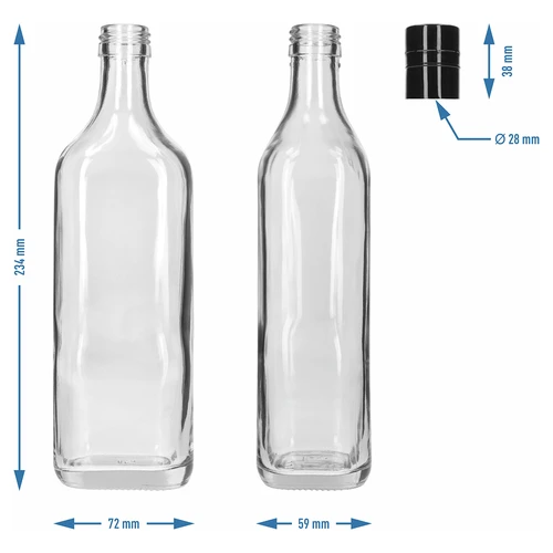 Walker-flaske 500 ml, med skruelåg, 1 stk. - 5