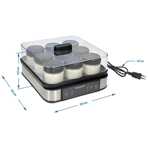 Yoghurtmaskine med termostat, 9 glas, 1,6 L - 11