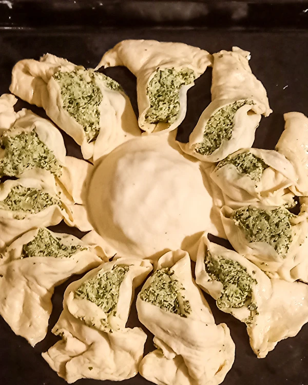 Gærstjerne med spinat