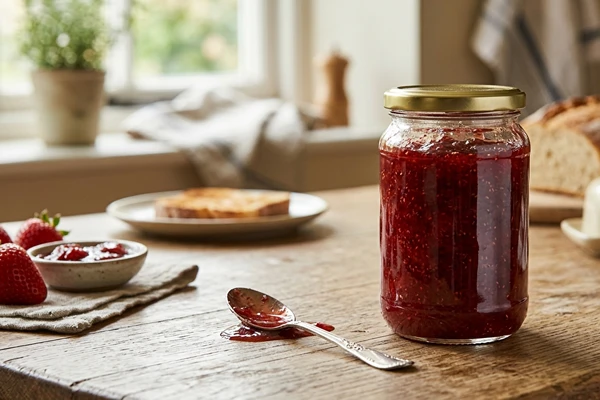 Hjemmelavet jordbærmarmelade